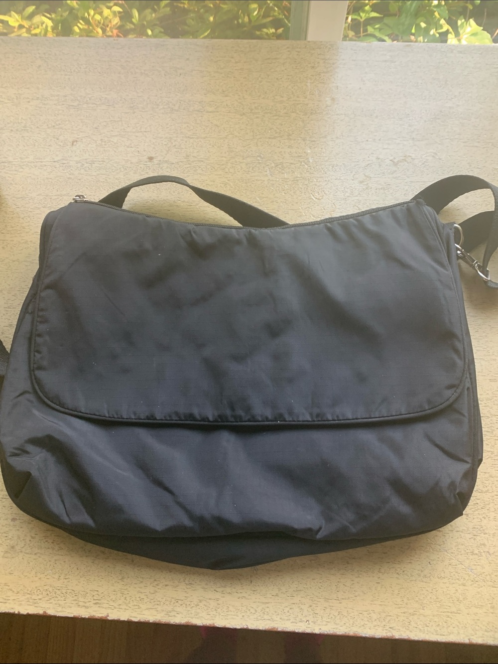 Lesportsac Black Nylon Shoulder Bag with Flap